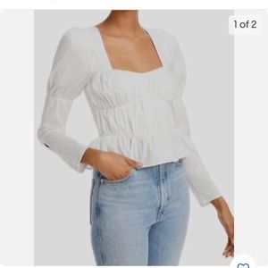 NWT WAFY Women's White Gathered Bustier Top - Size XL
